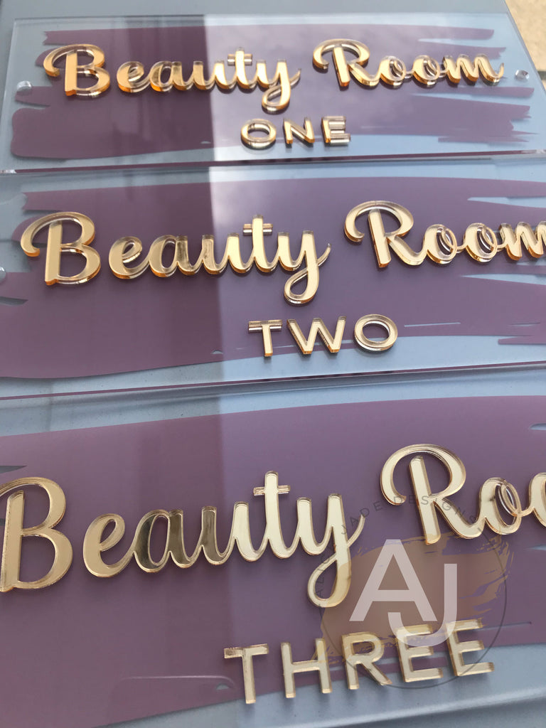 Personalised Door/Wall Acrylic Plaque/Sign | Salon Signs | Salon Signage | Paint Splash
