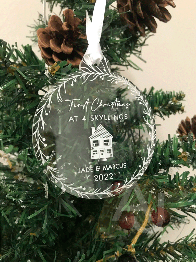 Personalised New Home Christmas Tree Bauble Decoration