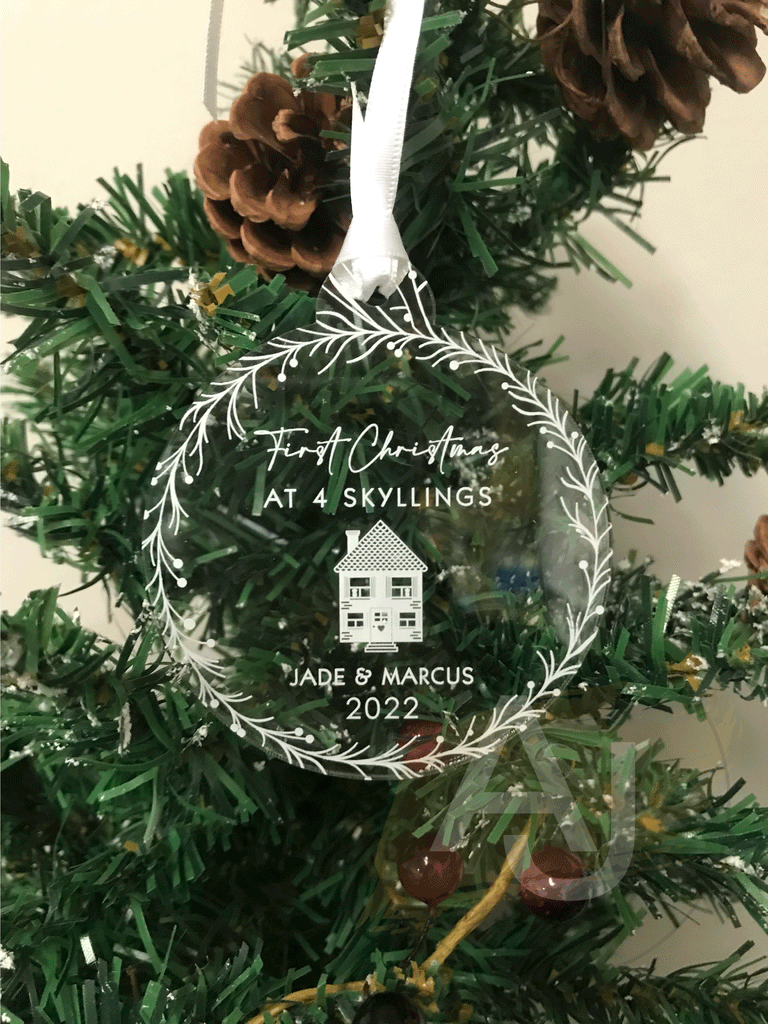 Personalised New Home Christmas Tree Bauble Decoration