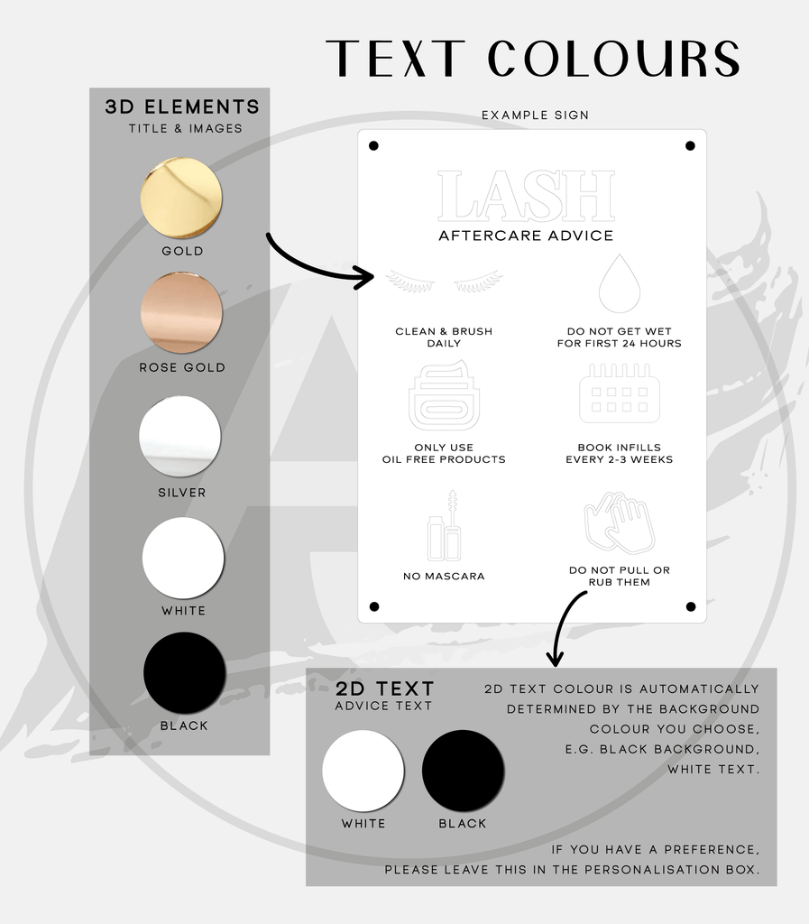 Piercing Aftercare Advice Acrylic A3 Wall Sign | Studio Sign | Business Sign | Salon Sign | Studio Decor
