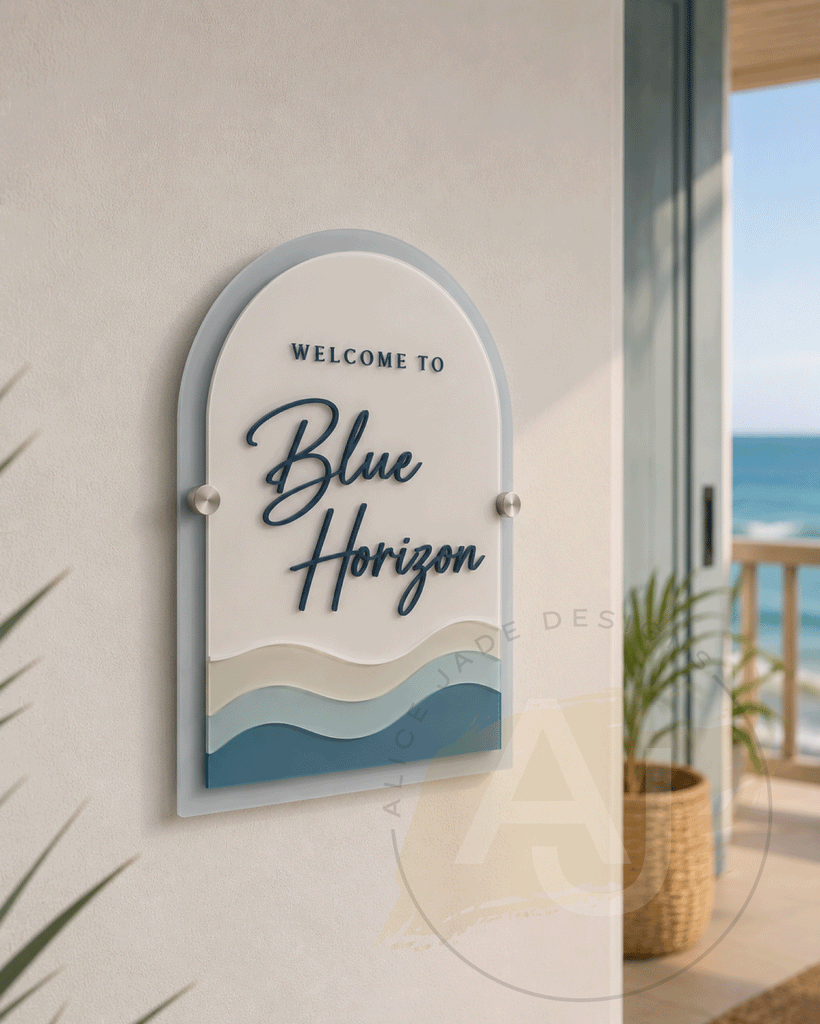 Personalised Coastal Acrylic House Sign