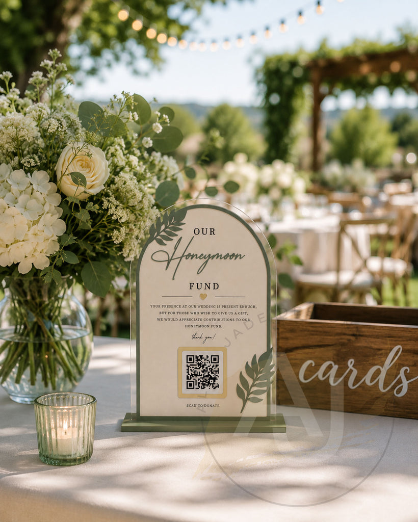 Honeymoon Fund/ Wedding Gift QR code Wedding Acrylic Sign