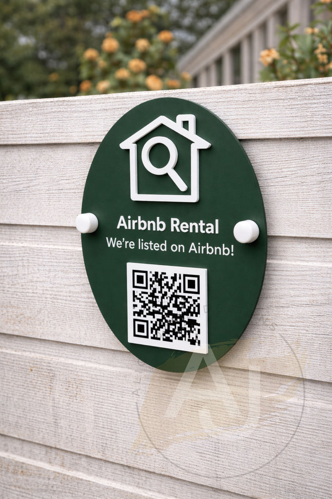 Custom Acrylic Airbnb QR Code Sign – Scan to Book Rental Property Plaque