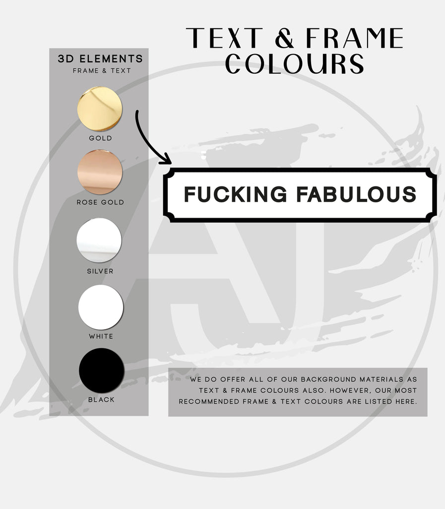 Fucking Fabulous Street Style Acrylic Sign