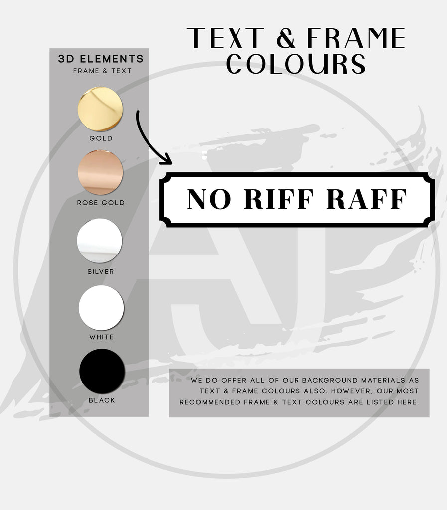No Riff Raff Street Style Acrylic Sign