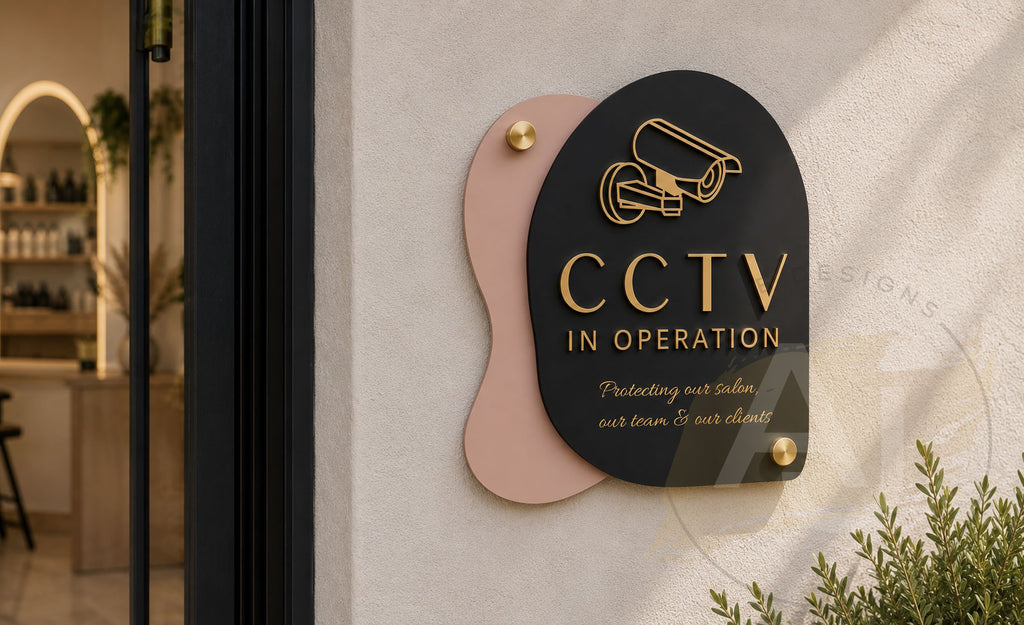 Boutique CCTV Sign for Beauty Salons, Clinics & Studios