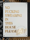 Wall Art 3D Quote Acrylic Sign | 'No Fucking Swearing In This House Please'