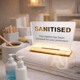 Mini Sanitized Acrylic Salon Sign | Free Standing
