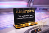 Mini Sanitized Sunbed Acrylic Salon Sign | Free Standing