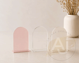 A5 Acrylic Arch Signs | Small Freestanding Sign | Market Display Sign | Modern Acrylic Place Card