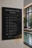 Custom Swimming Pool Rules Plaque | Personalised Outdoor Acrylic Sign for Airbnb & Holiday Rentals