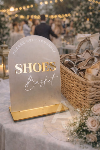Shoes Basket Wedding Party Sign