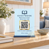 Acrylic QR Code Guestbook Sign for Holiday Lets & Airbnbs