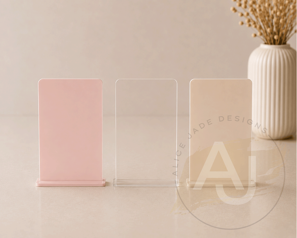 A5 Acrylic Rectangle Signs | Small Freestanding Sign | Market Display Sign | Modern Acrylic Place Card