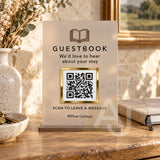 Acrylic QR Code Guestbook Sign for Holiday Lets & Airbnbs