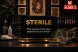 Mini Sterile Equipment Acrylic Sign | Free Standing