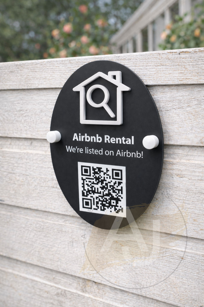 Custom Acrylic Airbnb QR Code Sign – Scan to Book Rental Property Plaque
