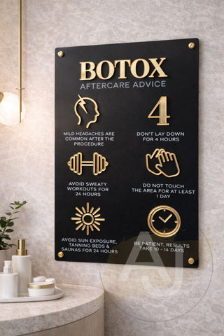 Botox Aftercare Advice Acrylic A3 Wall Sign | Beauty Sign | Business Sign | Spa Sign | Salon Sign | Salon Decor