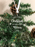 Personalised Mr & Mrs, Mr Mr, Mrs Mrs First Christmas Married Tree Bauble Decoration Wedding Gift