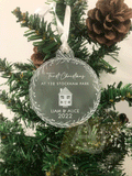 Personalised New Home Christmas Tree Frosted Bauble Decoration