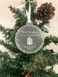 Personalised New Home Christmas Tree Frosted Bauble Decoration