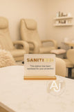 Mini Sanitized Acrylic Salon Sign | Free Standing