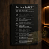Custom Sauna Safety Plaque | Personalised Outdoor Acrylic Sign for Airbnb & Holiday Rentals