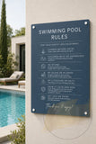 Custom Swimming Pool Rules Plaque | Personalised Outdoor Acrylic Sign for Airbnb & Holiday Rentals