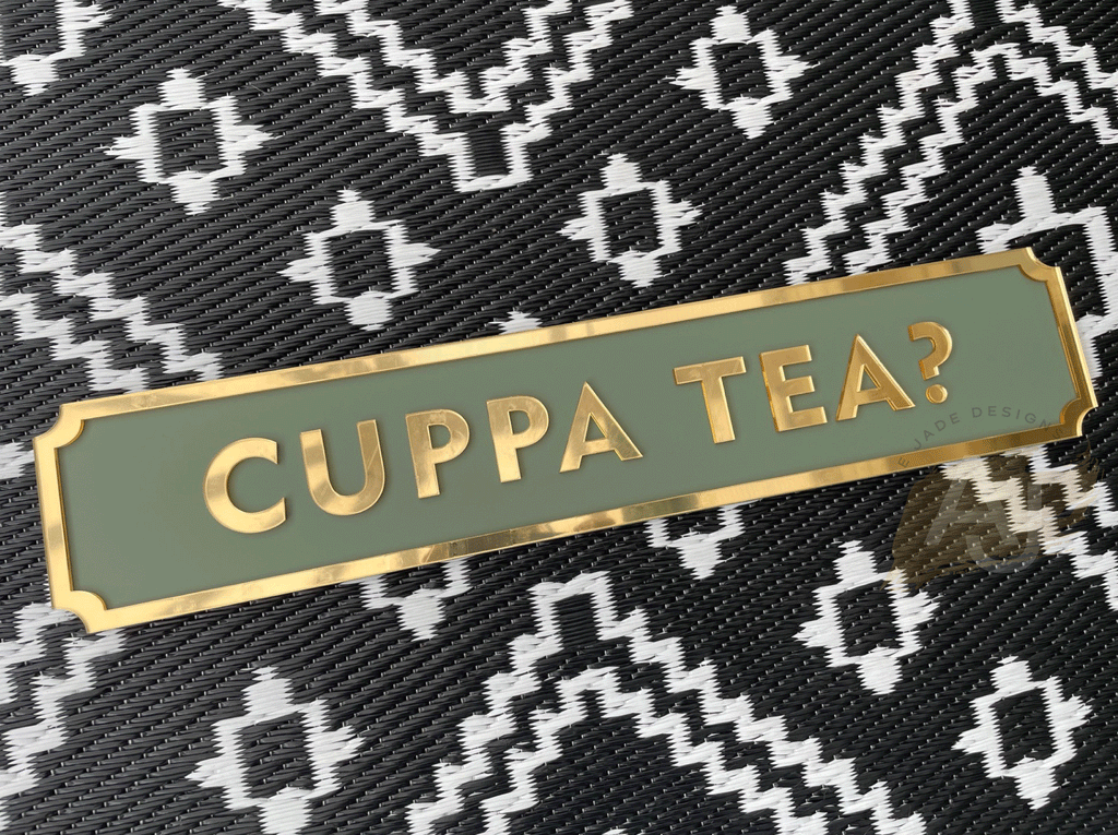 Cuppa Tea? Street Style Acrylic Sign