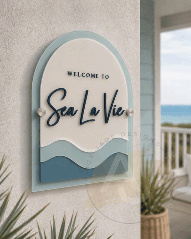 Personalised Coastal Acrylic House Sign