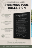 Custom Swimming Pool Rules Plaque | Personalised Outdoor Acrylic Sign for Airbnb & Holiday Rentals