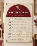 Before You Go – Acrylic Checkout Checklist Sign for Holiday Lets & Airbnb