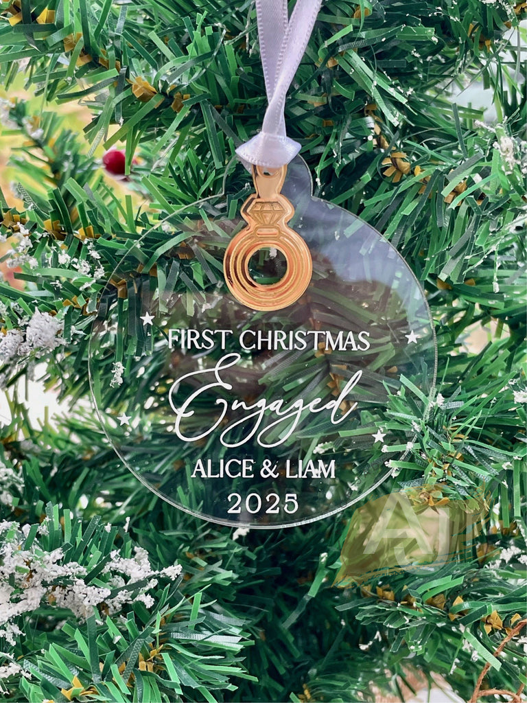 First Christmas Engaged Christmas Decoration | Engaged Charm Bauble