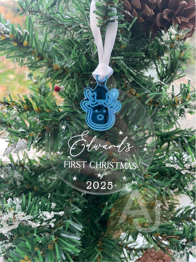 Baby's First Christmas Decoration | Reindeer Charm Bauble